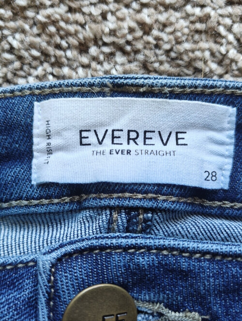 Evereve The EVER Straight Women's Straight Leg Blue Jeans Size 28 - Picture 2 of 4